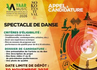 11ème édition du SOKO Festival/YAAR Music: L’appel à Candidatures lancé à l’intention des acteurs de la danse