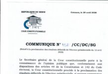 Présidentielle du 12 avril 2026: La Cour constitutionnelle proclame les résultats définitifs jeudi 23 Avril
