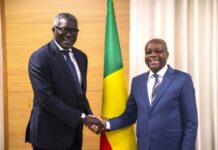 Audience à la Cour constitutionnelle: L’Ambassadeur A. DIONGUE fait ses adieux au Pr Dorothé SOSSA