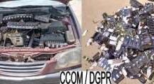Cotonou : Un véhicule en feu révèle 26 560 plaquettes de Tramaking
